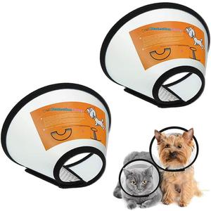 VOVIGGOL 2 Pack Cat Cones to Stop Licking, Cat E Collar Pet Cone for Cats After Surgery, Pet Elizabethan Collar Dog Head Cone Recovery Cone for Most Cats & Small Dogs (Size M, 5#)