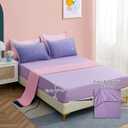 Dinjoy Girls Comforter Set Queen Size 7 Pieces Bed in A Bag Ombre Pink Purple Rainbow Bedding Set Collections for Teen Women (1 Comforter, 1 Flat Sheet, 1 Fitted Sheet, 2 Pillow Shams, 2 Pillowcases)