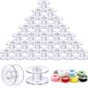 Timgle 200 Pcs Bobbins for Sewing Machine Plastic Class 15 Bobbin, Compatible with SA156 Sewing Machine Thread Embroidery Spool Parts Machines