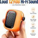 Wearable Bluetooth Speaker, 43g Mini Clip-On Bluetooth Speaker, 3-in-1 Wearable Ways, 20H Playtime Dustproof Multi Pairing Stereo Speaker for Hiking, Swimming, Shower, Outdoor Activities(Orange)
