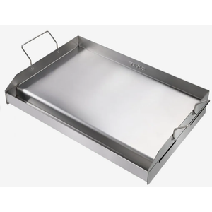VEVOR Stove Top Griddle, 23.5"x16" Pre-Seasoned Stainless Steel Griddle, Rectangular Double Burner Griddle Pan, Non-Stick Family Pan Cookware with Handles and Oil Groove, for BBQ, Gas Grills, Silver