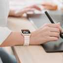 V-MORO Resin Band Compatible with Apple Watch Series 7/8/9/10/11 41mm/40mm/38mm/42mm Fashion Cute Strap for iWatch Series 6/5/4/3/2/1/SE/SE 2 Lightweight Bracelet Wristband Women(Classic Milk Tea)