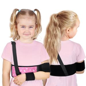 Kids Arm Sling Pediatric Shoulder Immobilizer Collarbone Brace Elbow Support Arm Bands Elbow Wrist Sling for Toddler Boy Girl Broken, Fractured Injury(Unicorn Style)