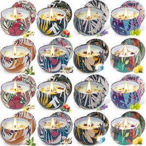 8 Pack Soy Wax Scented Candle Gift Set, Bulk Value Aromatherapy Candles with Fresh Green, Sea Salt & Sage, Coconut Vanilla, Lemon, Ocean Breeze, Vanilla, Lavender & Berry Scents – Gifts for Women