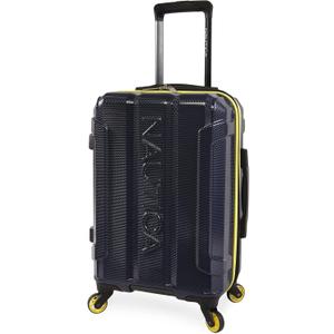 Nautica Maker Hardside Spinner Luggage, lightweight, Navy/Yellow, Carry-On 21-Inch