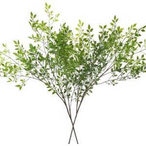 Dremisland Artificial Plants 2PCS 43.3 Inch Artificial Greenery for Vase, Artificial Green Stems Tall Lucky Bamboo Plants Fake Shrubs Faux Branches Greenery for Home Wedding Garden Office Home Decor