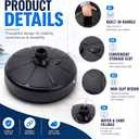Geetery 2 Pack 40 Lbs Fillable Umbrella Base, Round HDPE Water & Sand Filled Patio Umbrella Weight, Weighted Market Table Base for 1.4-1.5'' Poles, for Outdoor Deck Garden, Poolside, Black