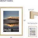 24X30 Poster Frame, Display Pictures 18X24 with Mat or 24X30 Without, Wall Hanging Frames, Natural Oak, 3 Pack