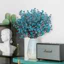 8Pcs Babys Breath Artificial Flowers Silk, Real Touch Peacock Blue Bouquets Flowers for Vase Home Office Wedding Spring Winter Indoor Outdoor Centerpiece Table Mother's Day Decorations