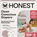 The Honest Company Comfort Dry Disposable Diapers for Sensitive Skin, Hypoallergenic, Wild Thang + All The Alpacas, Super Club Box Size 4 (22–37 lbs) 104 Count