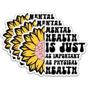 15 x (3Pcs) Mental Health is Just As Important Stickers Motivational Quotes Stickers Decal Waterproof Vinyl Stickers Adult for Laptop Kindle Car Tumbler Water Bottle Mug Phone Notebook Size 3x2.3