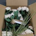 50 PCS Champagne Roses Artificial Flowers, Fake Roses with Stem Realistic Silk Rose for DIY Wedding Bouquets Table Centerpieces Arrangements Baby Shower Birthday Home Decor Valentines Day Gift for Her