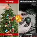 Multicolored Christmas Ball Garland Dailyart 4ft 48pcs Colorful Hanging Balls Ornaments Decorations Plastic Shatterproof Ball Garlands for Christmas Tree Centerpiece Wreath Mantel Decor