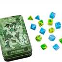 Beadle and Grimm's Druid Dice Set: Role-Playing Game Dice, Dodecahedron, Metal, Green, Blue