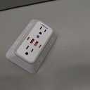 JcBlaon Outlet Extender Surge Protector - 6 Outlet Splitter with 4 USB Ports (2 USB C), Multiple Plug Expander Wall Charger, 3 Sided Multi Plug Wall Adapter Power Strip for Home Office Kitchen Travel (White)