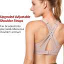 Yvette Sports Bra High Impact Adjustable Criss Cross Back, Full Support for Large Bust No Bounce (Pink, L)