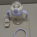 NCVI PPSU Milk Straw Sippy Cup Spill Proof for Toddlers 1-3 Years Old, Lightweight Baby Training Water Bottle with Weighted Straw/Handle/Strap/Lid, Baby's First Straw Cup, BPA-free 10floz (Blue)