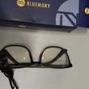 BLUEMOKY Mens Reading Glasses Classic : Square Readers Black Rectangular - Anti Glare Eye Strain (Black 0.00x)