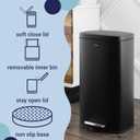 happimess HPM1011B Curtis 8-Gallon Step-Open Trash Can with Soft-Close Lid, Modern, Minimalistic, Fingerprint Proof for Home, Kitchen, Laundry Room, Office, Bedroom, Bathroom, Black