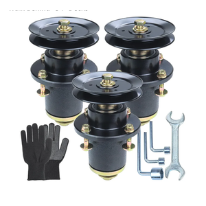 GELASKA 3 Pack 037-6015-50 Spindle Assembly with 033-6006-00 Spindle Pulley Replaces 037-6015-00 for Bad Boy ZT Elite 54", Maverick 54", ZT Elite Limited 54", Walk Behind 54" Deck Assembly