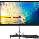 PropVue Projector Screen with Stand 84" - Indoor & Outdoor Projection Screen for Movie or Office Presentation - 16:9 HD Premium Wrinkle-Free Tripod Screen for Projector with Carry Bag & Tight Strap (Black)