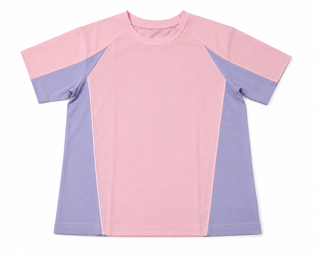 ZDC Kids Girls Athletic T Shirts Color Block Crewneck Gym Yoga Tees Casual Cute Basic Tees 9-10 Years Pink