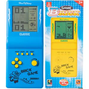Retro Handheld Brick Game Console,Tank/Racing/Building Block Game,3.5-inch Large Screen,Built-in 23 Games (Blue)