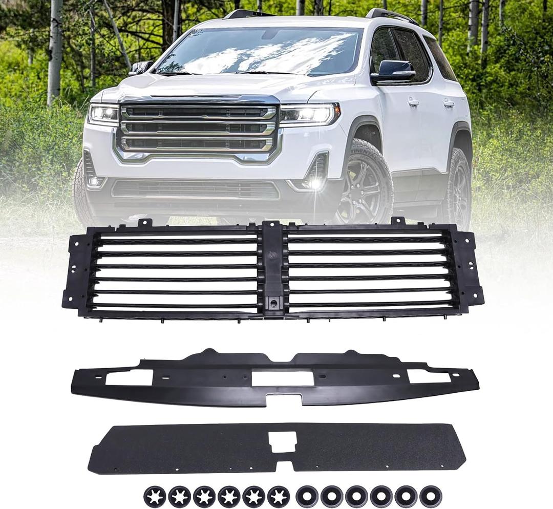 SecosAutoparts Front Upper Radiator Shutter Grille Compatible with GMC Acadia 2.0L/2.5L/3.6L 2017-2023# 84660015 84715512 84733814