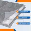 Magnetic Thermal Insulated Door Curtain Temporary Magnetic Screen Door Fits Door Size 36"X82" Thicker Layered Fabric Self Closing Curtains with Thicken Cotton for Winter Back/Front Doors (Gray)