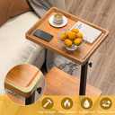 XNSDXV C Table End Table Adjustable Height, 360Swivel TV Tray Table for Small Spaces, Couch Tables That Slide Under, C Shaped Side Tables Living Room and Bedroom for Sofa, Bed,Chair, Snack