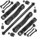 Front Upper Lower Control Arms w/Ball Joints Front Sway Bar End Links Tie Rod Ends Suspension Kit for 1999-2004 Jeep Grand Cherokee (15PCs)