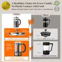 Veken French Press Coffee Maker 34oz, No Plastic Touching Cafe,Thickened Glass Stainless Steel Brewer, Cold Brew Cafetera Tea pot for Kitchen Travel Camping, Gifts, Decor, Bar Accessories, Dark Pewter
