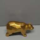 SMRTHMRT Abstract Geometric Sculptures,Creative Animals/Bear Statues Collectible Figurines for Home Office Decor Yards Garden Ornaments (Gold)