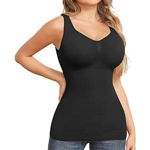 Shapewear Camisoles With Built in Bra Tummy Control Compression Tank Tops for Women Body Shaper Padded Tanks, L Shapewear Camisoles With Built in Bra Tummy Control Compression Tank Tops for Women Body Shaper Padded Tanks, L