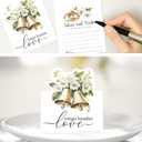 2 x 50Pcs 3D Christmas Wedding Table Decor Cards - Advice and Wishes for Mr and Mrs, Blank Guest Message Notes with Stand, Romantic Wishes Cards for Wedding Table Decor (Bells and Flowers)