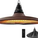 Ceiling Electric Outdoor Heater Wall-Mounted Hanging Patio 1500W Infrared Carbon Fiber Tube Heating Wall Heater for Gazebo, Balcony, Brown