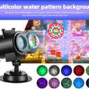 Holiday Halloween Valentine Party Christmas Diwali Projector Light (Indoor, Outdoor, Splashproof IP44), 16 Slides (4 Pictures Each), 10 Wave Effects, Remote Control (Power Timer Speed Flash), 3 Mounts