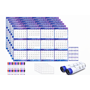  32" x 48" 2026 Wall Calendar Dry Erase - Large Starry Sky Calendar Wet & Dry Erasable Laminated 12 Month Annual Yearly Planner, Reversible, Horizontal/Vertical (2026 Wall Calendar)