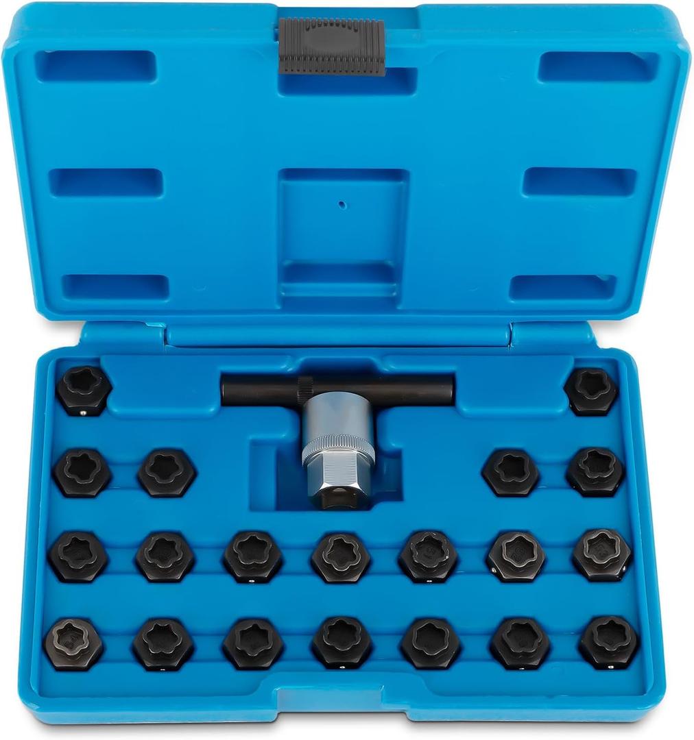 maXpeedingrods 22PCS Wheel Locking Nut Key Kit Compatible with BMW, Wheel Lock Lug Nut Anti-Theft Screw Lug Nut Tool Kit Key Socket Set