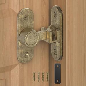 2 x Barn Door Locks, 90/180 Degree Right Angle Flip Gate Latch Fit for Bedroom, Garden, Cabinet - Sturdy and Secure Sliding Barn Door Lock (Bronze-1 Pc)
