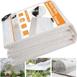 16 Mil Greenhouse Cover,Clear Plastic Tarps Heavy Duty Waterproof 18x24FT,UV Resistant Poly Clear Tarps with Grommets, Greenhouse Heavy Duty Tarp for Gardening, Farming, Nursery, Garden