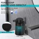 Automatic Soap Dispenser Foaming Touchless: 9oz Plastic Black Modern Rechargeable Electric Auto Foam Soap Dispenser - Bathroom Kitchen Hand Dish Lotion