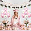 Jollyboom Floral Graduation Party Decorations Girl, Congrats Grad Floral 2026 Decorations Balloons Banner Garland Cake Cupcake Toppers for We Are So Proud of You Class of 2026 Pink Cap Congratulations