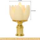 6 PCS Diwali LED Lotus Table Candles - 3 Lotus Lamps Electronic Buddhist Lights Battery Operated Buddha Flickering Warm White Lights for Home Decorative Temple Desktop Centerpiece