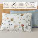 Zusbest Vintage Printed Duvet Cover Set Queen Size 100% Cotton Floral Bedding Wildflower Botanical Pattern Comforter Cover Brown Beige Reversible Bed Cover Crisp Soft All Season 3Pcs, Queen (Meadow Whispers)