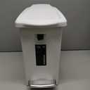 simplehuman 10 Liter / 2.6 Gallon Compact Slim Bathroom or Office Step Trash Can, White Plastic