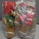 3PCS Gingerbread Man Plush Christmas Decorations Indoor, Gingerbread Stuffed Animal Dolls with Santa Hat Bowknot, Christmas Gingerbread Ornaments Gifts, Xmas Holiday Home Decor