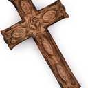 2 x NIRMAN Handmade Wooden Wall Cross Church Home Room Décor