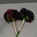 Wedding Bridesmaid Bouquets, Artificial Silk Flowers Arrangement for Ceremony Marriage Proposal Party Anniversary Decorations (Burgundy & Black, Set of 2 Bouquets)