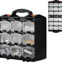 ValueMax Small Parts Organizer Box, Double-Sided Tool Box with 18 Removable Bins, Portable Screw & Parts Storage Case for Nuts, Bolts, and Hardware